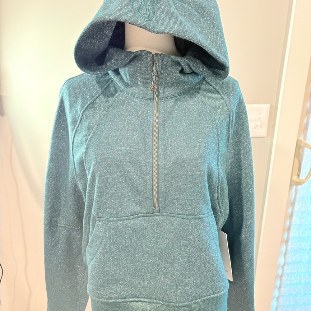 Lululemon Scuba Oversized half zip. Dark Green Sparkle.